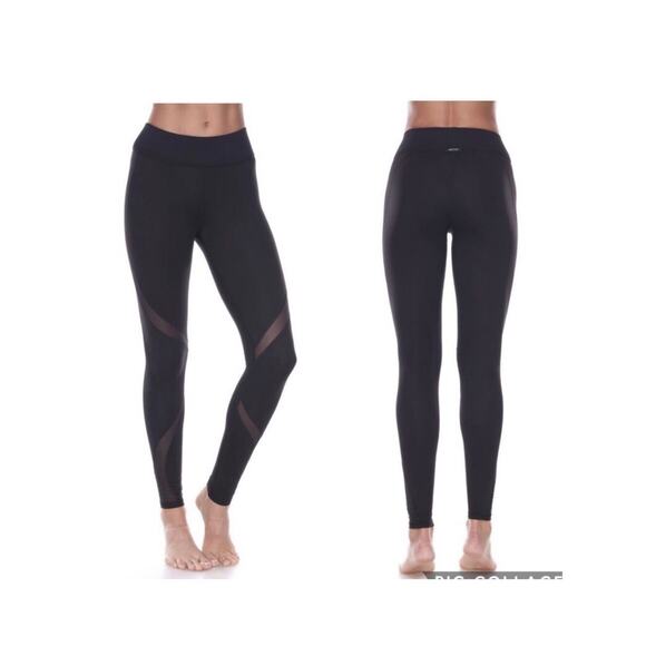 MICHI Black Inversion Mesh Insert Cut Out Skinny Athletic Work Out Leggings Pant - Picture 1 of 7
